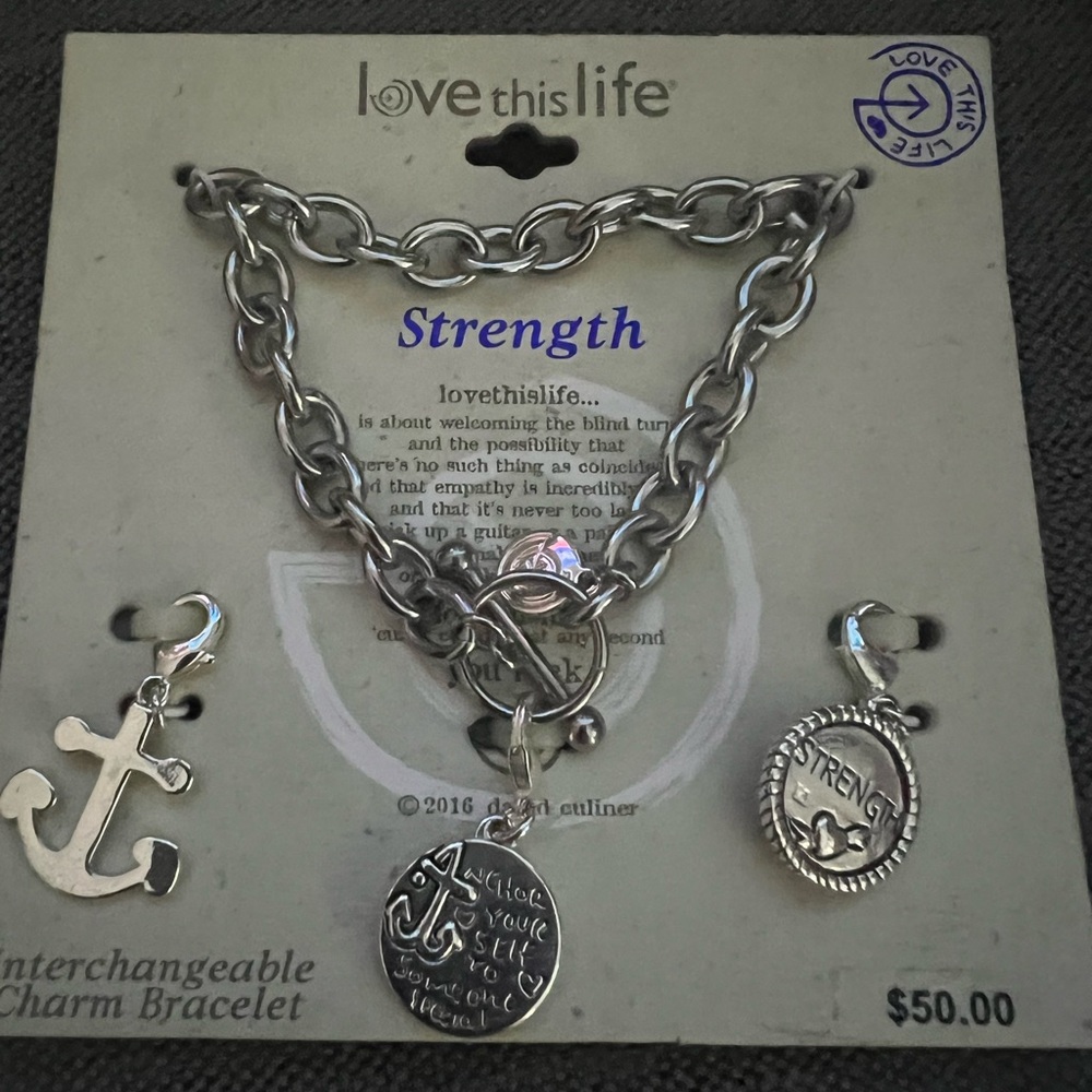 DAVID CULINER LOVE THIS LIFE “Strength”CHARM BRACELET